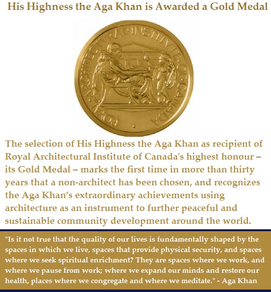 Please click on image for a report of the RAIC Gold award ceremony on November 27, 2013 in Ottawa, Canada.