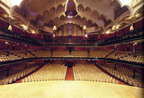Massey Hall is a performing arts theatre in the Garden District of downtown Toronto. The theatre originally was designed to seat 3,500 patrons but, after extensive renovations in the 1940s, now seats nearly 2800. Photo via blogto.com.