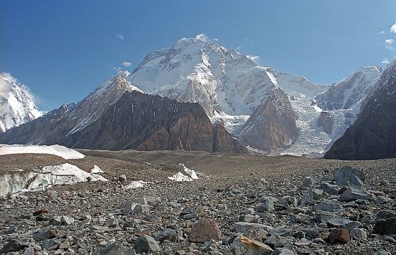 Broad Peak - also known as K3, is the 12th highest mountain on Earth, with an elevation of 8,051 metres (26,414 ft). Photo: Wikipedia