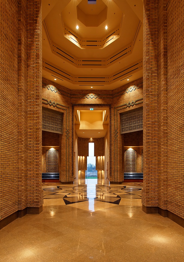 View into entry foyer of the Ismaili Centre in Dushanbe. Please click on image for exclusive photos. Photo: FNDA Architecture Inc. Copyright.