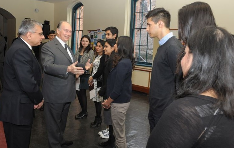 His Highness the Aga Khan meets with Ismaili students at Brown University.