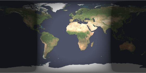 Earth Cylindrical Projection 2013-03-21 0012UT. NASA Image. Please click on image to download Nawruz booklet.