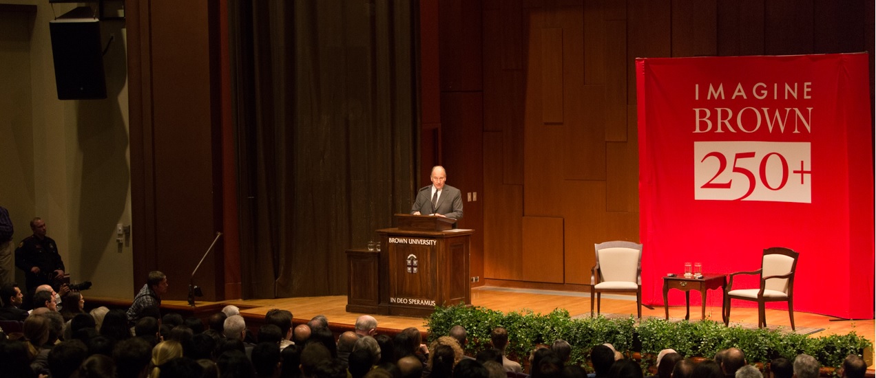 His Highness the Aga Khan visited Brown at the invitation of University President Christina Paxson. His Ogden Lecture was part of the school’s 250th anniversary celebrations. - Photo: AKDN / Farhez Rayani