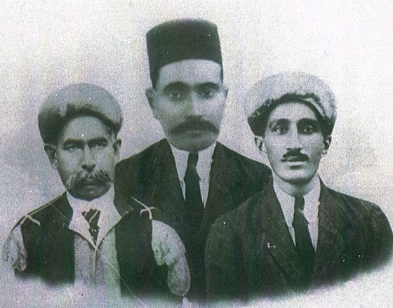 Portraits of the three Shahids, Karmali Dahya, Lalji Ladha and Missionary Khudabaksh Talib (right), who died when their lorry slid into a ditch near Kilosa in 1925. The photo was displayed in the lobbies of jamatkhanas around East Africa at the instruction of the 48th Ismaili Imam, Mawlana Sultan Mahomed Shah, His Highness the Aga Khan (1877-1957). Photo: Anverali Talib Family Collection, Montreal, PQ, Canada. 