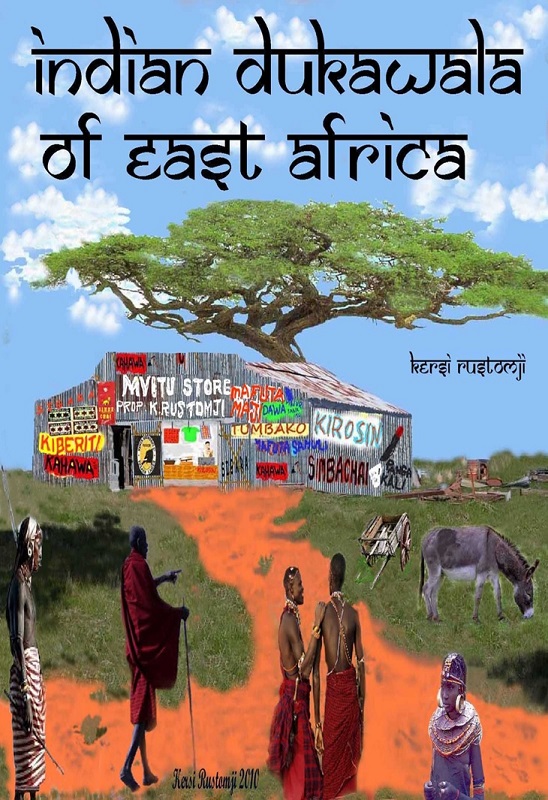The image depicts on the rich red soil, a typical Indian duka, a small trading store, in small towns and remote country areas of East Africa. The signage is also typically hand painted work of the duka owners. These put up with any paint at hand, included some spelling errors. The man behind the counter is my paternal uncle Jehangirji Rustomji, who first opened a small watch repair duka in the old Indian Bazaar, now Biashara Street, in early 1906 in Nairobi, Kenya. He later moved to the then Government Road, now Moi Avenue, in the corner of a chemist shop, Chemitex, next to the old Alibhai Sherrif hardware shop, going towards the Ismaili jamatkhana, on the corner of Government Road and River Road. Later his youngest son Rati joined him, and after Jehangirji’s death, Rati carried on the little business until 2009, when he retired and closed the little duka after 103 years of its existence. Rati still lives in Nairobi. Copyright> Kersi Rustomji.