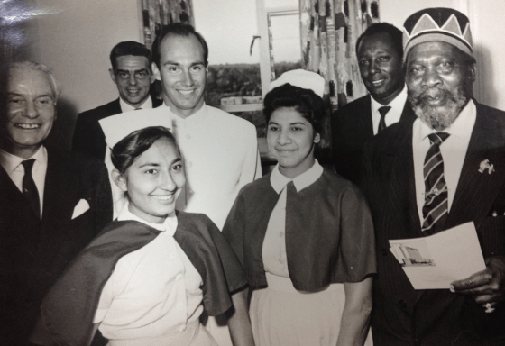 His Highness the Aga Khan and the late President Jomo Kenyatta visit the Aga Khan Hospital. Photo: Kunden Paatni Archives.