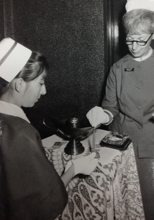 The young Kundanben. left, with her white gloves which were a necessity when serving dignitaries. Photo: Kundan Paatni Archives