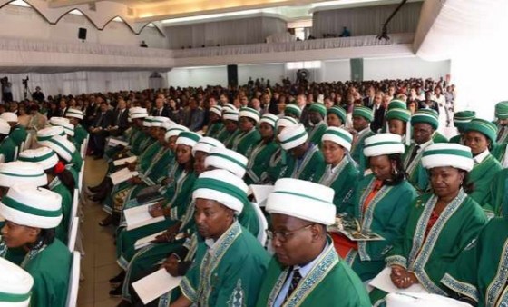 The Parklands Pavillion was transformed to host the Aga Khan University convocation ceremony in Nairobi. AKDN / Zahur Ramji