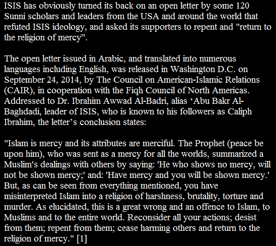 Letter to ISIS from Muslim scholars