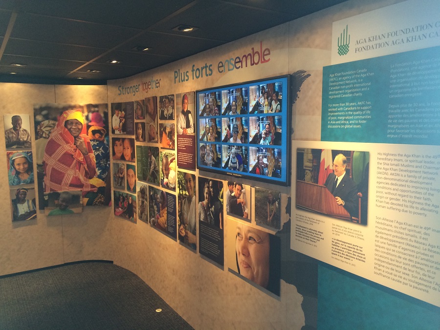 A display inside the bus under the theme 