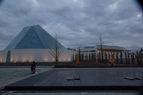 The  Aga Khan Park photographed in December 2014, with the Ismaili Centre in the background. Photo: Copyright. Rian Dewji, Toronto. 