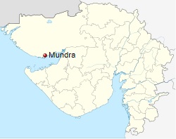 Location of Mundra in the Kutch district of  India's Gujarat State. Image: Wikipedia.