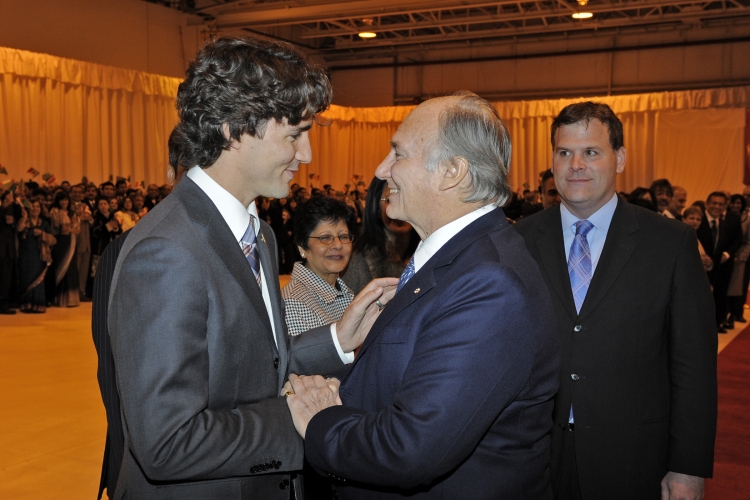 His Highness the Aga Khan is greeted by Justin Trudeau as he arrives in Ottawa, Canada, to celebrate his Golden Jubilee in 2008. At that time, Mr. Trudeau was a Member of Parliament in his riding in the Province of Quebec. He won the Liberal leadership in 2011, and after winning the recent Federal Elections held in October, he was sworn in as the Prime Minister of Canada on November 4th 2015. A day earlier he visited the Delegation of the Ismaili Imamat Building on Sussex Drive in Ottawa - see photo below. Photo: The Ismaili.