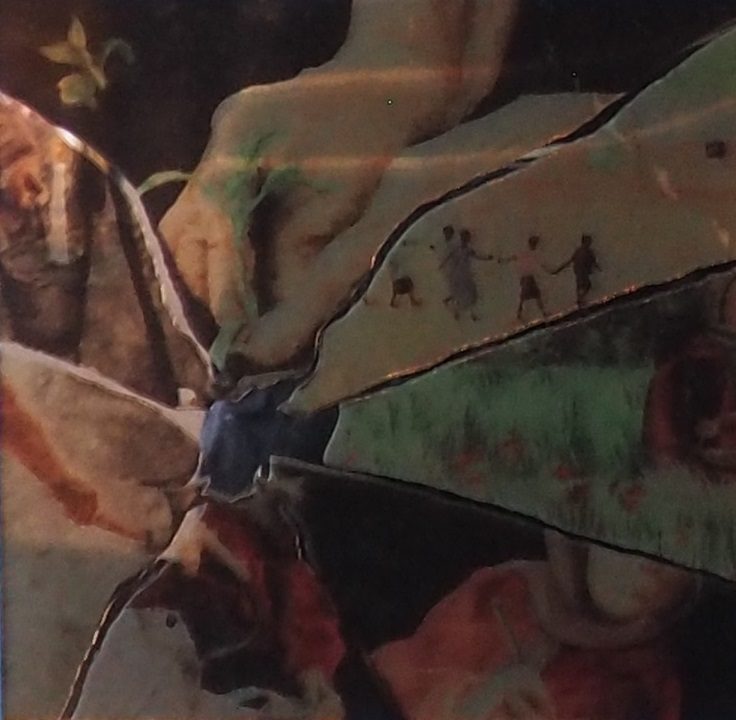 Gesture by Safira Lakhani, 2nd winning entry. Photo: Malik Merchant, Simerg. Note: Photo has reflective light from camera flash and exhibit lighting.