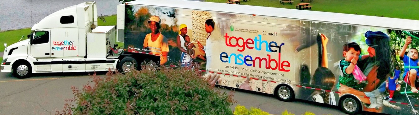 The bus is travelling across Canada and offers perspectives of Global Development to thousands of Canadians. Photo: Aga Khan Foundation.