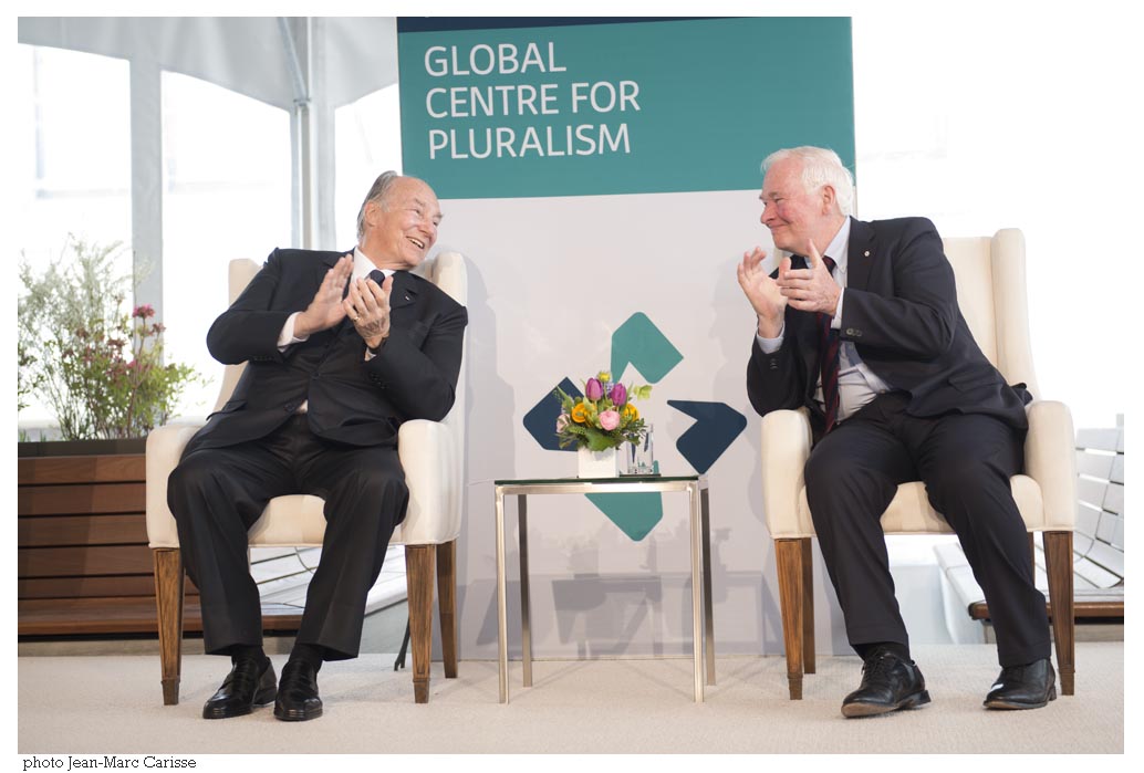 His Highness the Aga Khan and His Excellency David Johnston at the opening of the Global Centre for Pluralism