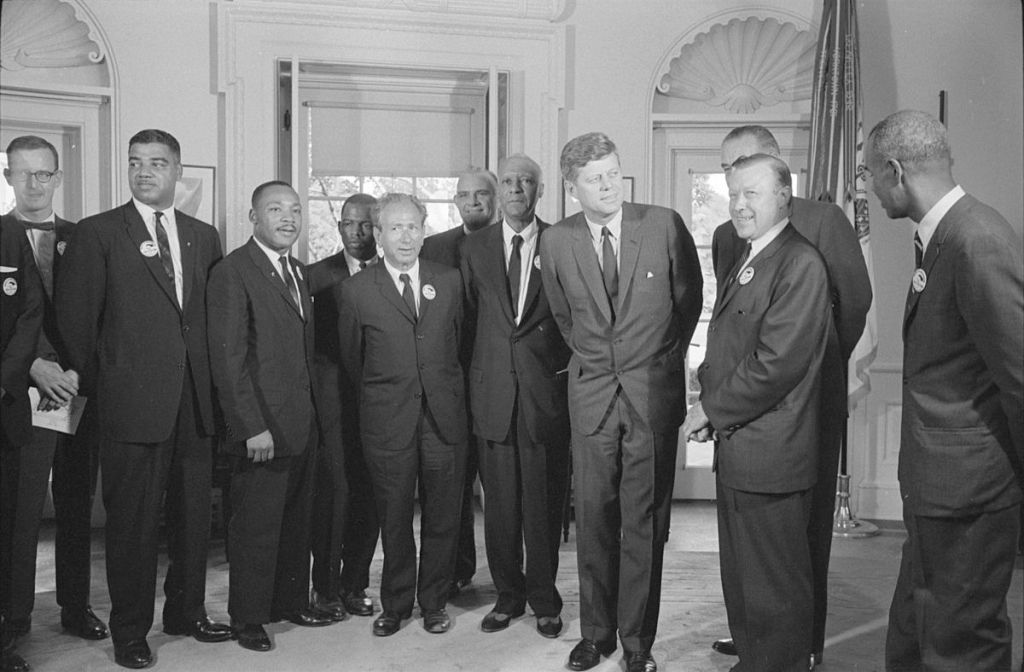 President Kennedy with Civil Rights Leaders after March on Washington on August 28, 2963. Simerg,Library of Congress