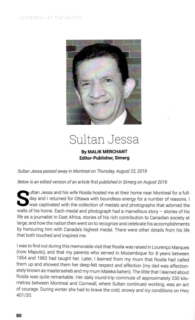 The Daily Nation 60th anniversary souvenir edition by Cyprian Fernandes profile of Sultan Jessa