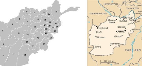 Provincial Map of Afghanistan