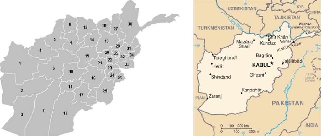 Provincial Map of Afghanistan