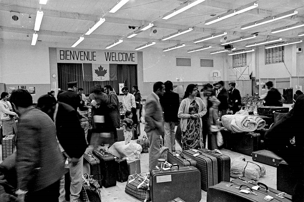 Ugandan refugees at the Montreal Longue Pointe reception centre. Aleem Karmali fiml story on Simerg