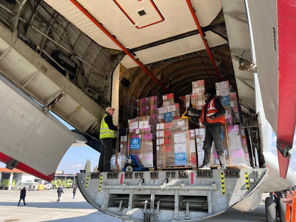 WHO is sending medical supplies to Syria to boost the humanitarian response' February 12, 2023. Photograph: WHO