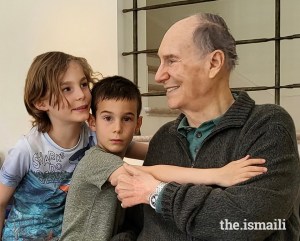 A recent photo of Prince Hussain with his two young nephews, showcasing a joyful family moment.