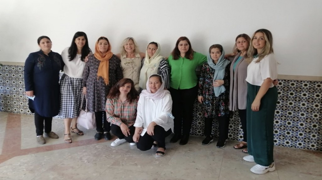 Farana Sadrudin with participants of a Focus program on empowering women.