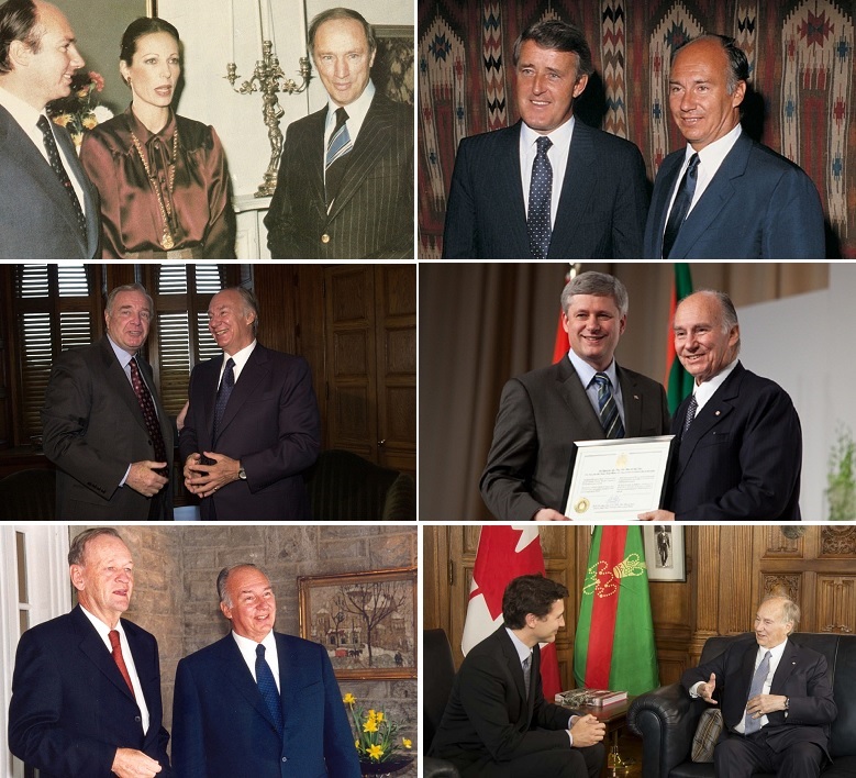 His Highness the Aga Khan with Prime Ministers of Canada.