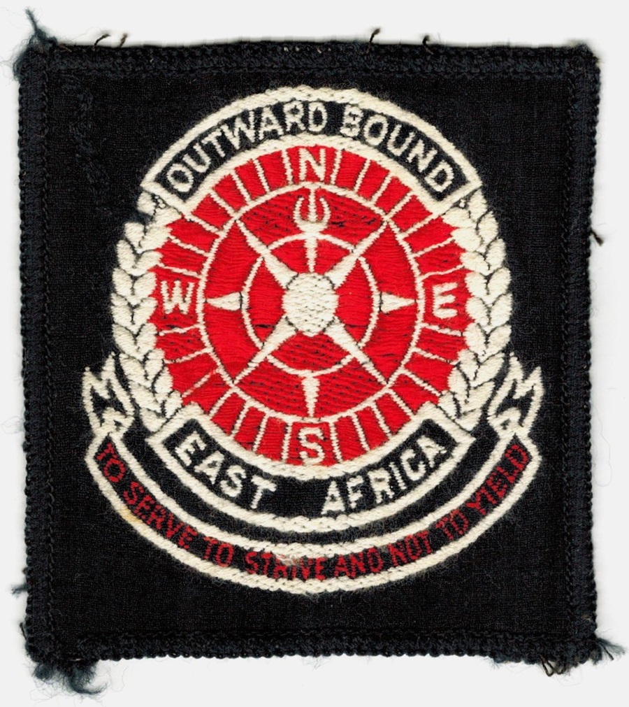 Outward Bound badge with the motto "To Serve to Strive and Not to Yield, Simerg essays and letters for article by Nick Ngazoire Nteireho