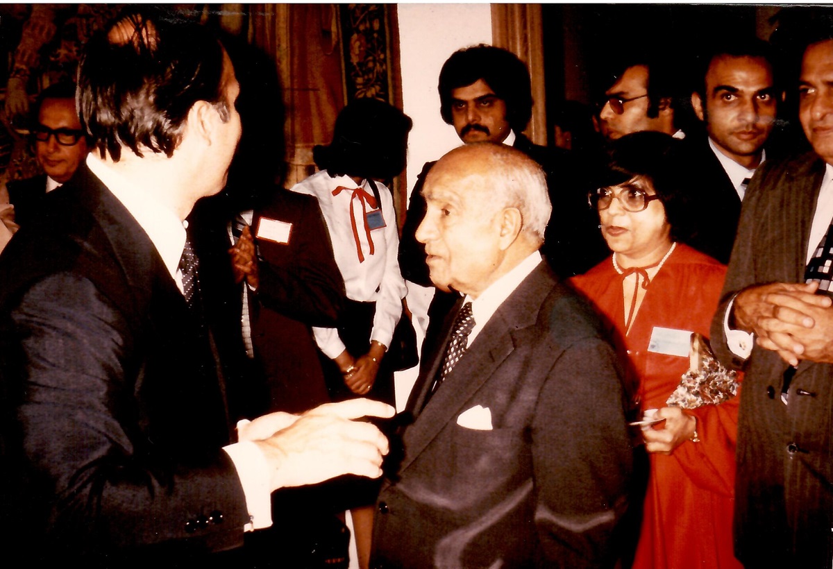 Mrs Merchant, Eboo Pirbhai and others in the presence of the Aga Khan, Aiglemont, Simerg and Barakah