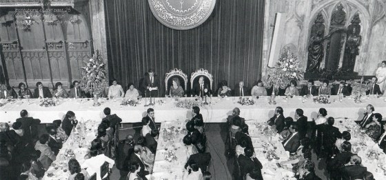 Lord Bhatia giving speech in 1983 during the Aga Khan's Silver Jubilee.