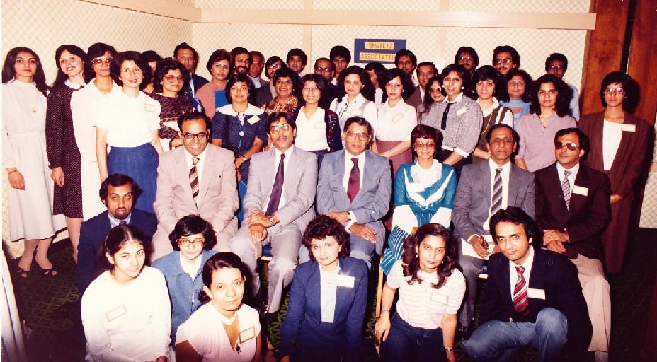Aziz Kurwa, Jehangir Merchant, staff, and teachers and others of the Ismailia Association for the UK