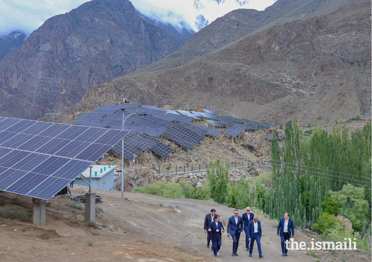 Prince Rahim climbs up the Duiker hill for a bird's eye view of the areas that will benefit from the expansion of the power plant in Hunza.
