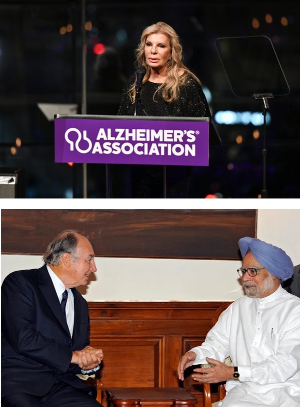 Yasmin Aga Khan, Ismaili Imam and Manmohan Singh